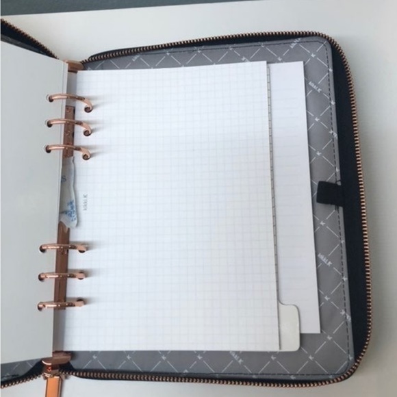 Kikki.K A5 Black Croco Leather Zippered Planner - Picture 9 of 11
